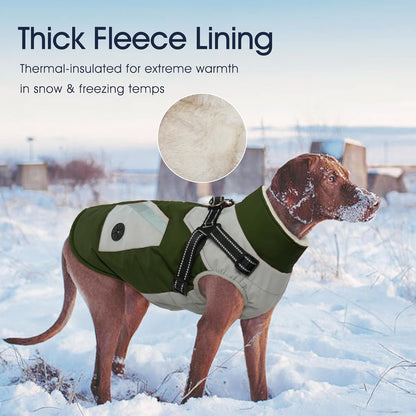 Large Dog Coat with Harness Built In,Reflective Waterproof Dog Coat