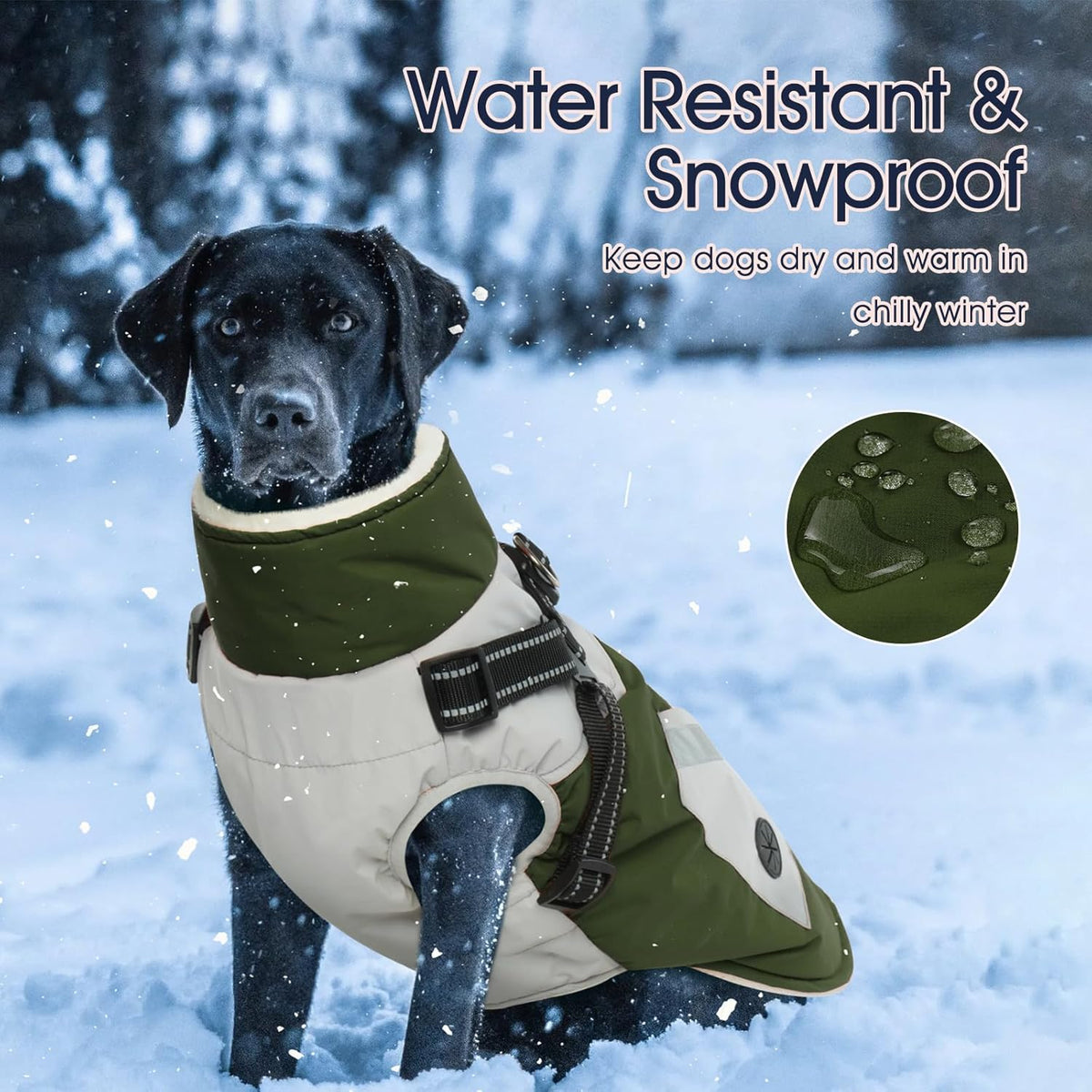 Large Dog Coat with Harness Built In,Reflective Waterproof Dog Coat